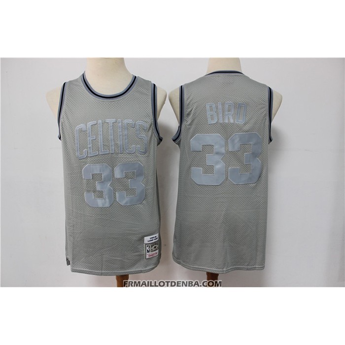 Maillot Boston Celtics Larry Bird NO 33 Mitchell & Ness 1985-86 Gris